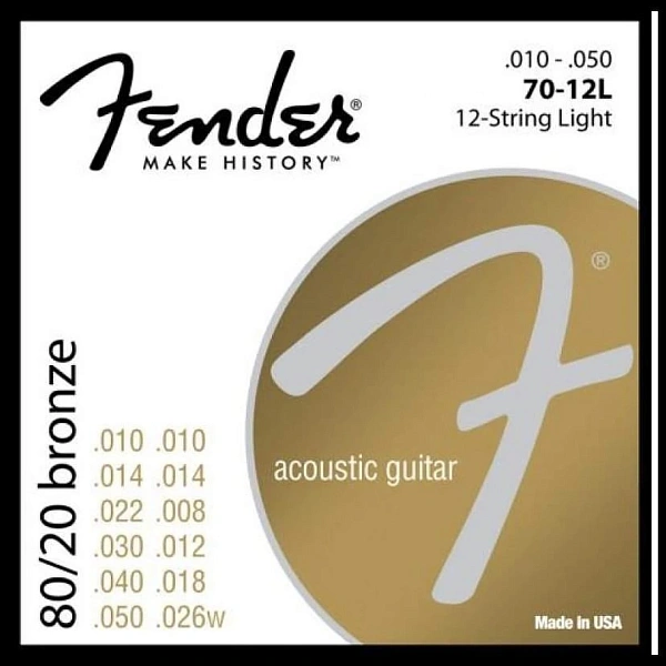 Струны для 12-ти струнной гитары Fender 70-12L 10-50