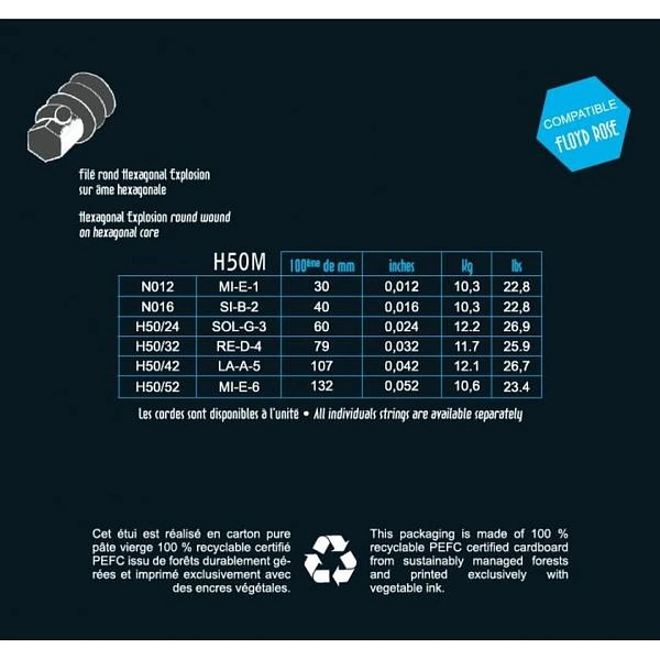 Струны для электрогитары Savarez H50M Hexagonal Explosion 12-52