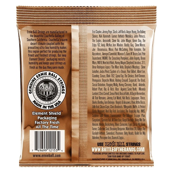 Струны для 12-ти струнной акустической гитары Ernie Ball 2153 9-46